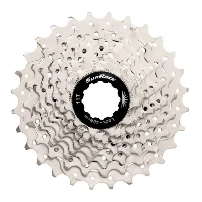 Касета 10-k 11-25T SUN RACE RS алюминиевый паук, Metallic Silver