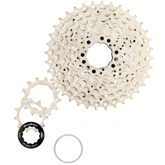 Касета 10-k 11-36T SUN RACE MS1 MTB, сталевий павук, metallic silver