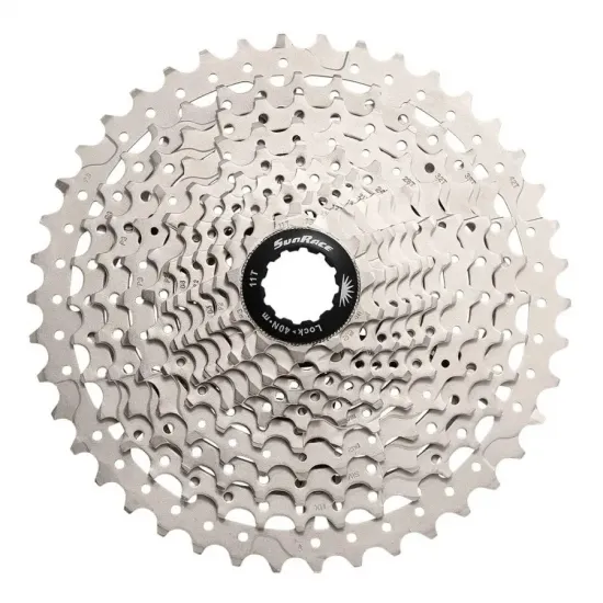Кассета 11-k 11-46T SUN RACE MS7 MTB, стальной паук, Metallic Silver