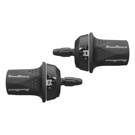 Ручки перемикання лів + прав SUN RACE M21 (чорні з сірим) R8/L3, індексні Ручки перемикання лів + прав SUN RACE M21 (чорні з сірим) R8/L3, індексні