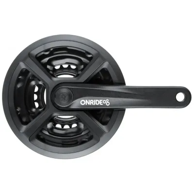 Шатуни ONRIDE TA-CM05 під квадрат, 170мм, 24-34-42T на 8/7/6 швидкостей, чорні