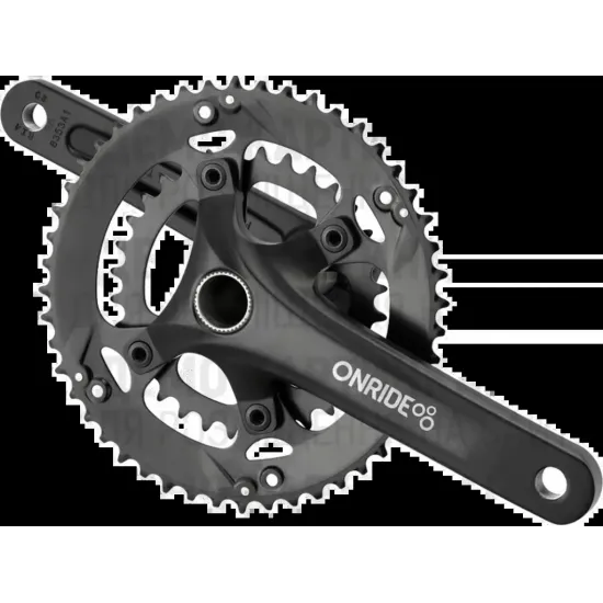 Шатуни ONRIDE Duet Pro 1110, під Hollowtech, 170 мм, 32-48Т BCD: 110/80 мм, на 11/10 шв., чорний