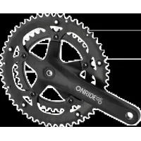Шатуни ONRIDE Duet 920, під квадрат, 170 мм, 39-50Т BCD: 130 мм, на 9 шв., чорний