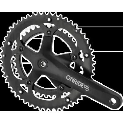 Шатуны ONRIDE Duet 920, под квадрат, 170 мм, 39-50Т BCD: 130 мм, на 9 шв., черный