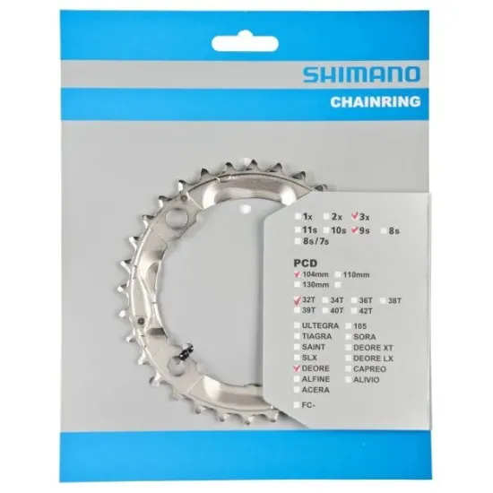 Зірка шатунів FC-M532 DEORE, 32зуб, 9-швидк, срібл