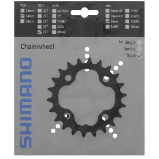 Зірка шатунів FC-M590 DEORE 22зуб. чорн, 9-швидк. 64мм