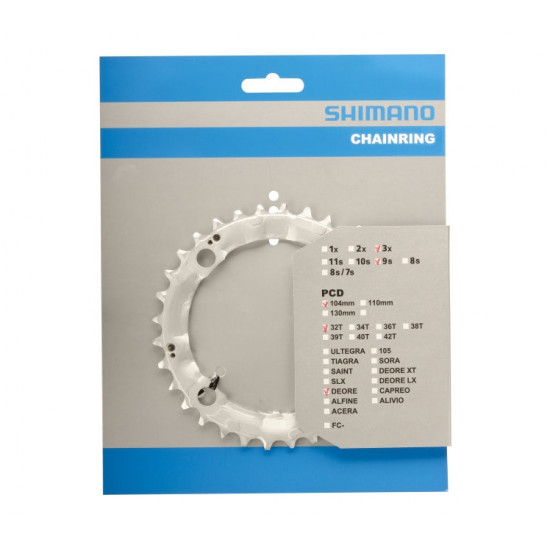 Зірка шатунів FC-M510 DEORE, 32зуб. срібл. 9-швидк