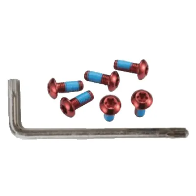 Гайки Alligator для крепления ротора Torx красный 6 шт + ключ