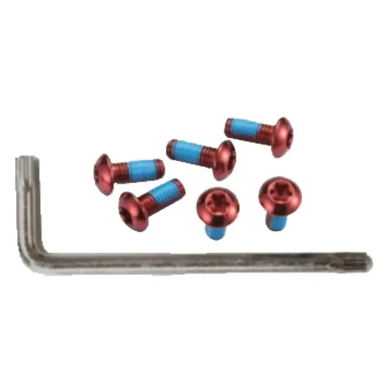 Гайки Alligator для крепления ротора Torx красный 6 шт + ключ