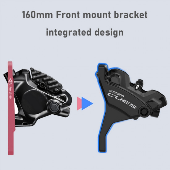 Каліпер гідравл диск гальм передній BR-U6030, CUES, FLAT MOUNT, колодка B05S полімер.