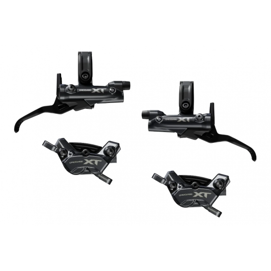 Гальмо гидравл. дисковое M8220 DEORE XT перед + зад (4-поршневой калiper, J-kit гидролинии 1000 и 1700мм)