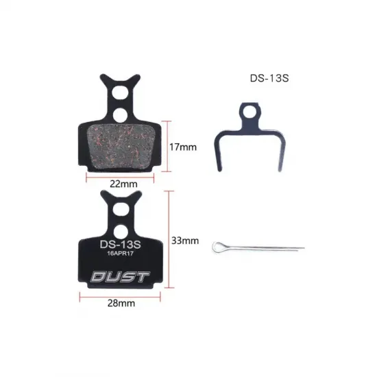 Колодки гальмiвнi полуметал пiд дисковi гальма DUST DS-13S Пiдходить пiд дисковi гальма Formula R1 Racing, T1, R1, RO, C1, CR3, Mega, The One, RX, RR