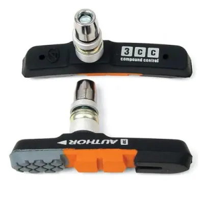 Гальмівні ободні колодки Author ABS-3CC, колір чорний/оранж/сірий 24505005 Гальмівні ободні колодки Author ABS-3CC, колір чорний/оранж/сірий 24505005