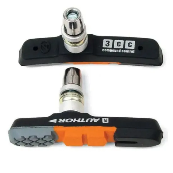 Гальмівні ободні колодки Author ABS-3CC, колір чорний/оранж/сірий 24505005