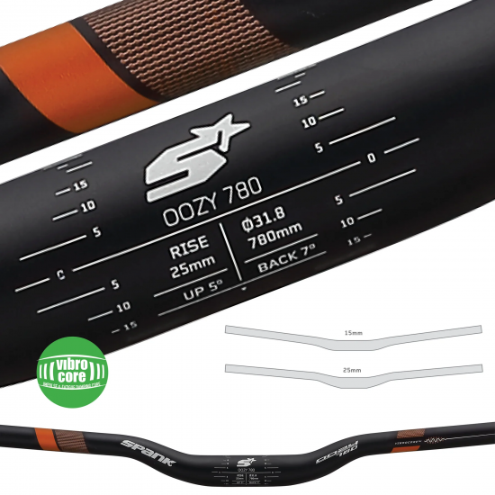 Кермо SPANK OOZY 780 Vibrocore™, 25R Black Grey