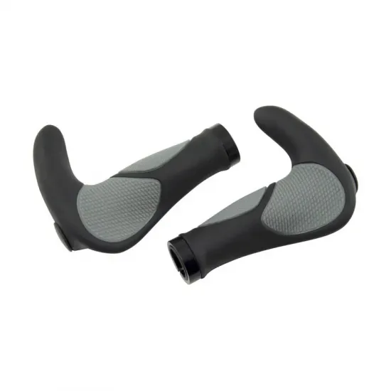 Ріжки Longus ERGOBUL с ручками руля, анатомические черный/серый