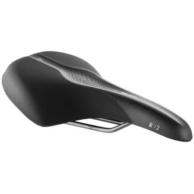 Сідло Selle Royal SCIENTIA R2 Relaxed, 3D skingel, оббивка Black gummy/Black mokka, 289х196мм, 485г, рейли сталь + Curva suspension, unisex, чорне