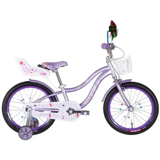 Велосипед AL 18" Formula CREAM рама-9,5" бело-аквамариновый  с крылом St, с корзиной Pl с черной покрышкой 2021