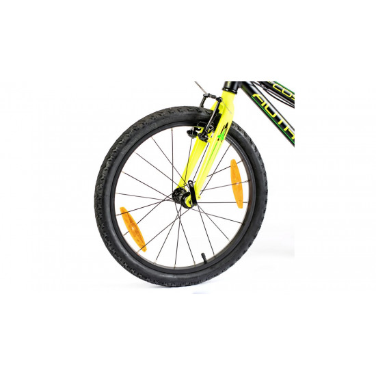Велосипед AUTHOR (2023-24) Cosmic 20", рама 10", колір-матово чорний // неоново жовтий 2023019