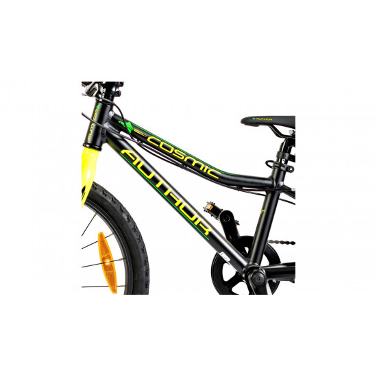 Велосипед AUTHOR (2023-24) Cosmic 20", рама 10", колір-матово чорний // неоново жовтий 2023019