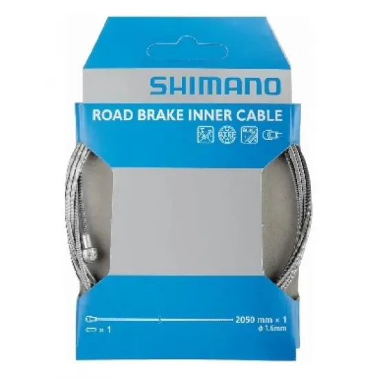 Трос тормозной Shimano шоссе 2050Х1.6мм, нержав. SIL-TEC PTFE Трос тормозной Shimano шоссе 2050Х1.6мм, нержав. SIL-TEC PTFE