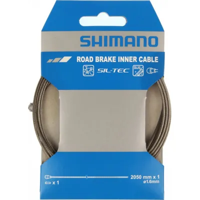 Трос гальмівний Shimano шосе 2050Х1.6мм, нержав. SIL-TEC PTFE Трос гальмівний Shimano шосе 2050Х1.6мм, нержав. SIL-TEC PTFE