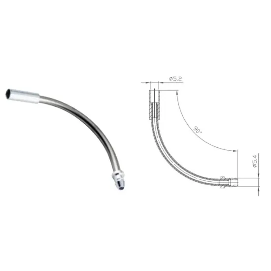 Спрямовуюча трубка Alligator гальмівного тросика на V-br. кут 90º (10 шт в упаковці)