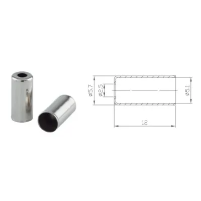 Кінцевик гальмівної рубашки Alligator метал сірий. по 200 шт в упаковці