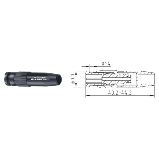 Регулятор Alligator для натягування тросика шосейної трансмісії чорний. комплект