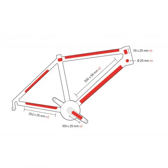 Комплект наклеек на раму Zefal SKIN ARMOR размер L матовые