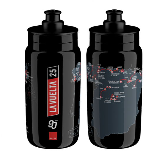 Фляга ELITE FLY з мапою Vuelta 2025 чорна 550 мл
