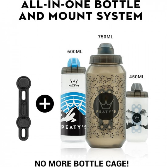 Фляга Peaty's x Fidlock Lockin Bottle, Mountains / Clear, 600ml