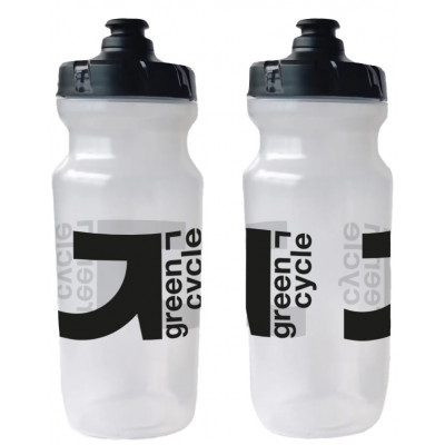 Фляга 0,6 Green Cycle GBT-516 зі збільшенним клапаном, прозора з чорним