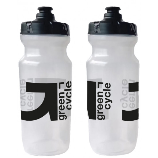 Фляга 0,6 Green Cycle GBT-516 зі збільшенним клапаном, прозора з чорним