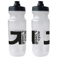 Фляга 0,75 Green Cycle GBT-517 с увеличенным клапаном, прозрачная с черным