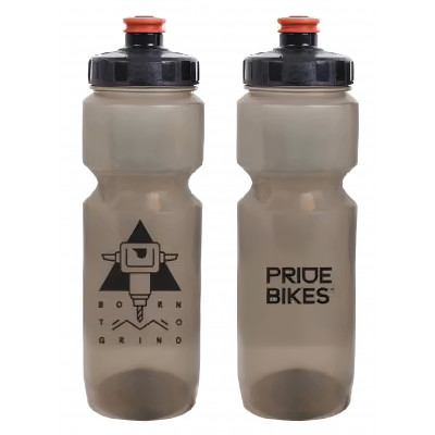Фляга 0,8 Pridebikes GBT-558LBC Born to grind, димчаста з чорним
