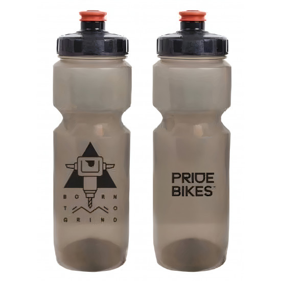Фляга 0,8 Pridebikes GBT-558LBC Born to grind, димчаста з чорним
