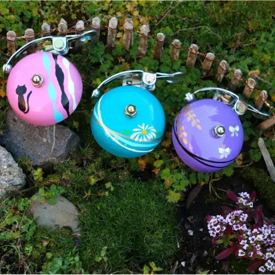 Дзвінок HANDPAINTED SUZU CRANE, Chou "Butterflies", 55мм алюміній, скоба