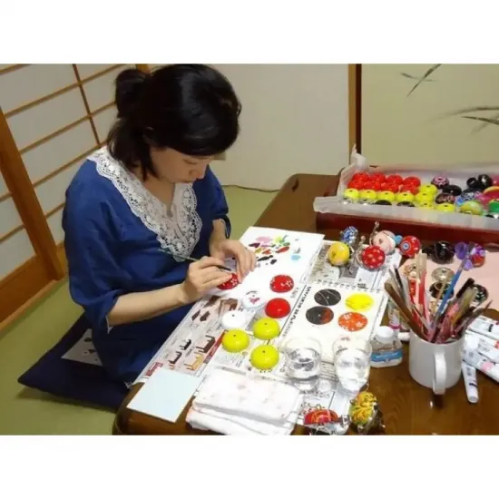 Дзвінок HANDPAINTED SUZU CRANE, Chou "Butterflies", 55мм алюміній, скоба