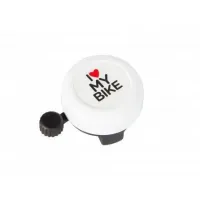 Звонок Green Cycle GBL-251 I love my bike стальной белый