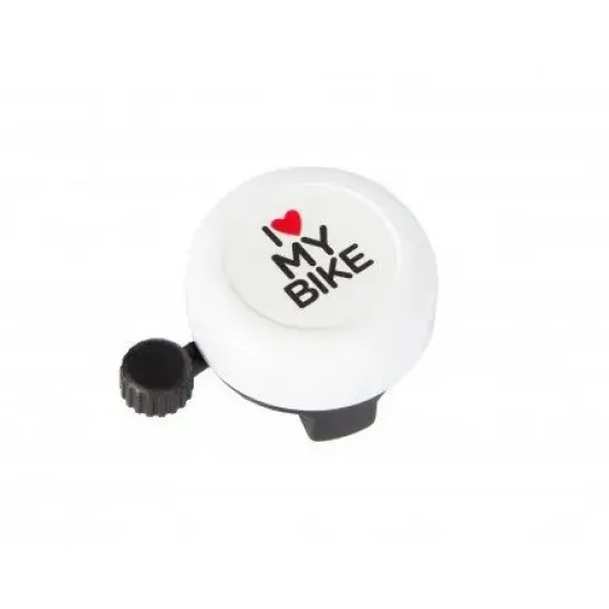 Дзвінок Green Cycle GBL-251 I love my bike cтальной білий