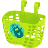 Корзина детская пластиковая на руль KLS Buddy Монстрик. ярко-зеленый