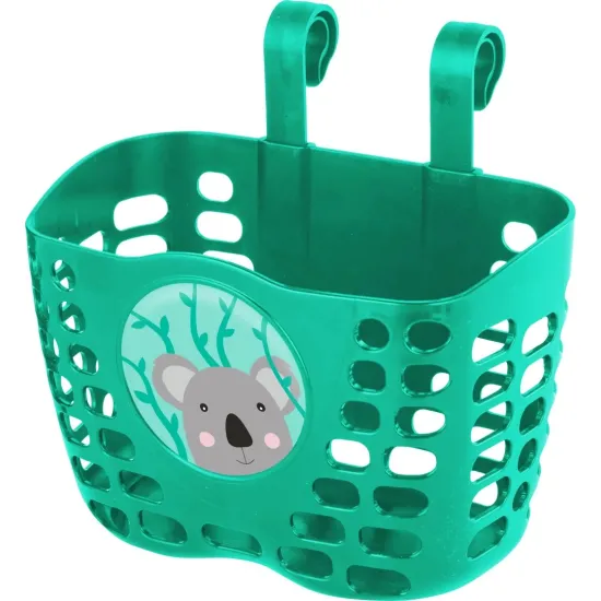 Детская пластиковая корзина на руль KLS Buddy Коала. зеленый-бирюзовый