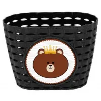 Детский пластиковый корзина на руло ONRIDE Lio черный для велосипедов 12-14"