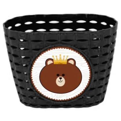 Детский пластиковый корзина на руло ONRIDE Lio черный для велосипедов 12-14"