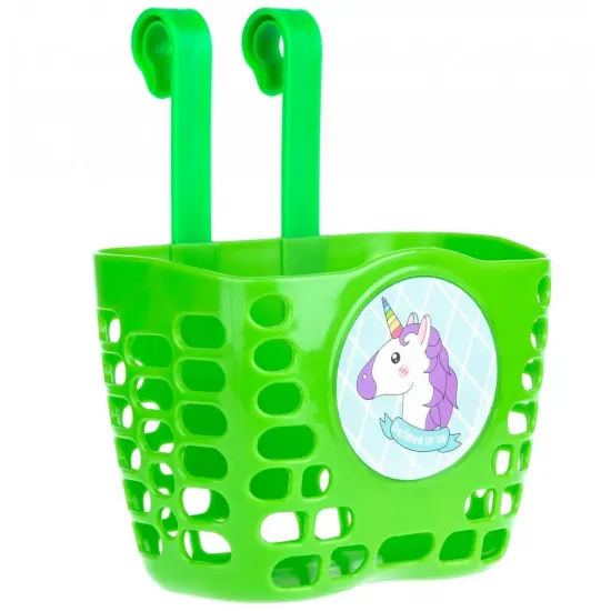 Корзина детская пластиковая на руло ONRIDE Bundle Mini зеленая для велосипедов 12-14"