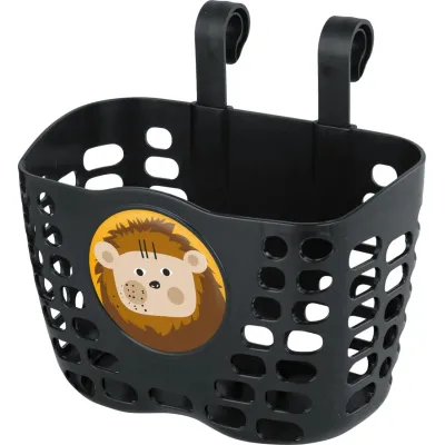 Детская пластиковая корзина на руль KLS Buddy Лев. черный