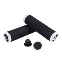 Грипсы Green Cycle GGR-422 130mm вспененная резина, черные с двумя белыми замками