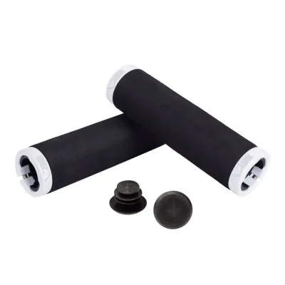 Грипсы Green Cycle GGR-422 130mm вспененный резина, черные с двумя белыми замками