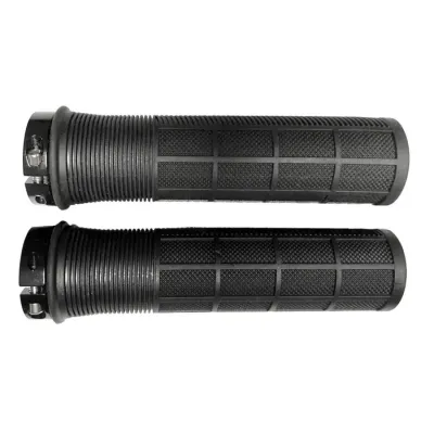 Гріпси Green Cycle GGR-415 130mm чорні з одним чорним замком Гріпси Green Cycle GGR-415 130mm чорні з одним чорним замком